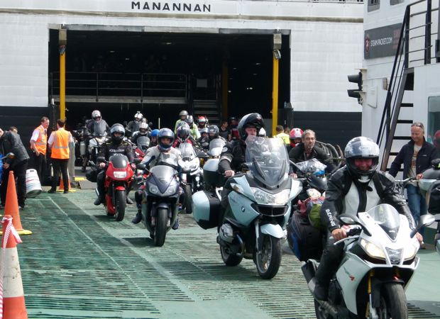 Bikes leave the Manannan. Credit Steam Packet Company Ltd